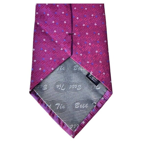 VTG Valentino Cravatte Men purple/pink Geo Print Silk Necktie - Picture 3 of 4
